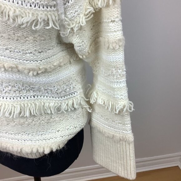 CLUB MONACO HANDKNIT WOOL Cream CHUNKY TURTLENECK SWEATER S - Picture 8 of 13